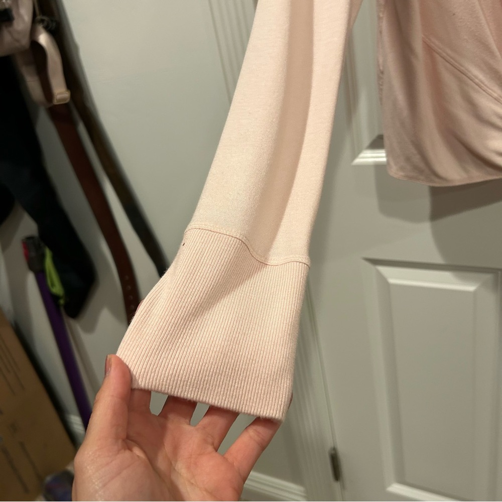 Athleta Light Pink Twist Front Long Sleeve Top - Picture 4 of 7